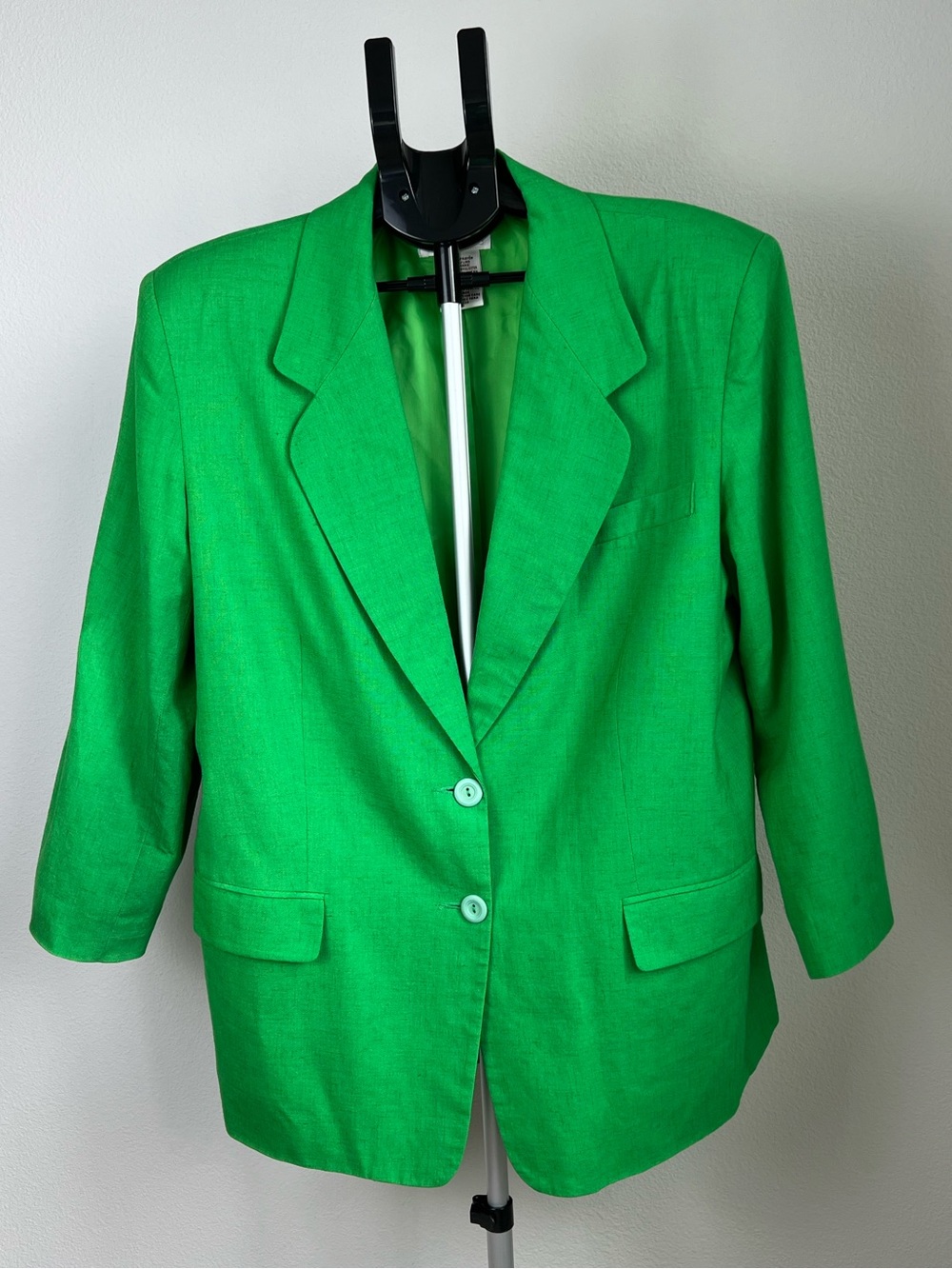 VTG Worthington Green Linen Blend Blazer Jacket Women's 18 Minimalist‎ Oversized